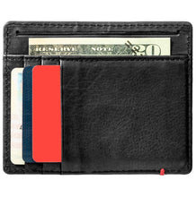 Load image into Gallery viewer, Black Leather Wallet- Anchor Metal Plate Design