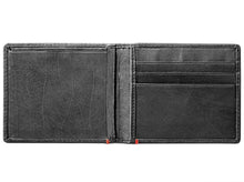 Load image into Gallery viewer, Black Leather Wallet- Zippo 1932 Metal Plate Design