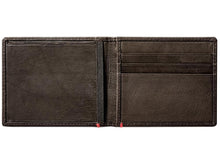 Load image into Gallery viewer, Mocha Leather Wallet- Spade Skull Metal Plate Design