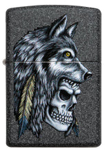 Load image into Gallery viewer, Wolf Skull Feather Design