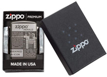 Load image into Gallery viewer, Zippo Newsprint Design