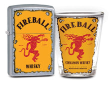 Load image into Gallery viewer, Fireball Shot Glass & Lighter Gift Set