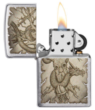 Load image into Gallery viewer, Brushed Chrome Dragon and Tree Design