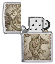Load image into Gallery viewer, Brushed Chrome Dragon and Tree Design