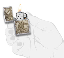 Load image into Gallery viewer, Brushed Chrome Dragon and Tree Design