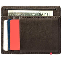 Load image into Gallery viewer, Mocha Leather Wallet- Spade Skull Metal Plate Design
