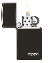 Load image into Gallery viewer, Slim<sup>®</sup> High Polish Black Zippo Logo
