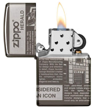 Load image into Gallery viewer, Zippo Newsprint Design
